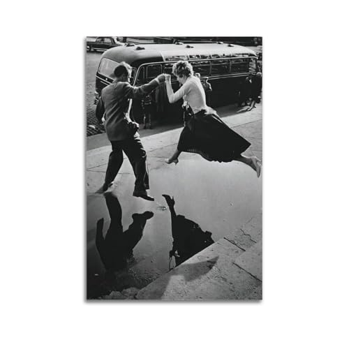 RedMush Poster vintage noir et blanc avec photographie de Robert Doisneau (35) - Poster sur toile - Décoration de chambre à coucher, bureau, chambre - Cadeau...