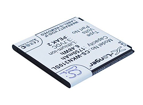 Techgicoo 1750 mAh/6.48 WH batterie de remplacement pour Wiko Cink Peax 2