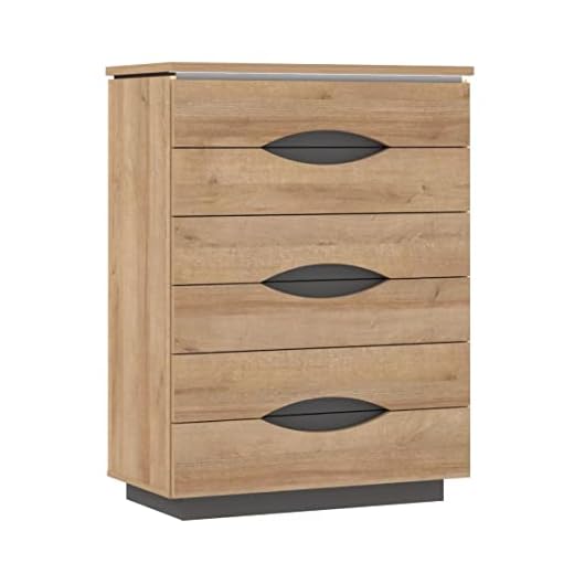 Home Heavenly® - Sinfonier 6 cajones Saturn. Cajonera Alta Armario Dormitorio. con Luces Led. (Roble Ancient)