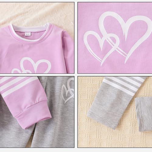 Image of OLMRJKD Kids Toddler Girls Clothes Figure Graphic Drop Shoulder Top Pullover Spotted Print Pants Fall Winter Outfit Set