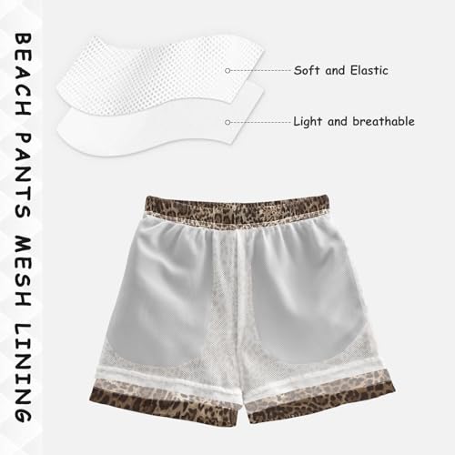 Boys Swim Trunks Quick Dry Beach Board Shorts Toddler Leopard Print Swimsuit Bathing Suits with Mesh Lining4