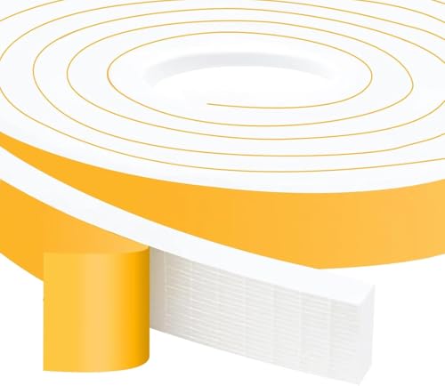 Trisiki Upgraded Strong Adhesive Foam Weather Stripping Door Seal Insulation Tape for Insulating Door,Window, Air Conditioner Noise-Reduction Self Adhesive Sealing Weatherstrip (1 in x 1/2 in x 10 Ft)
