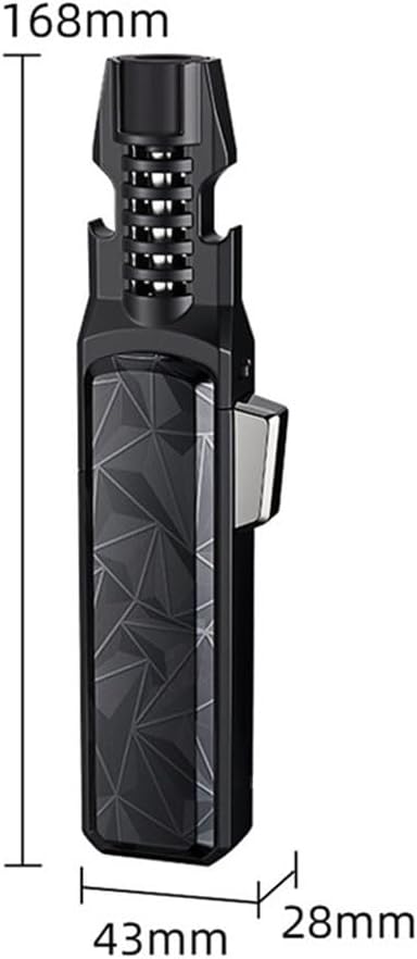 Butane Torch Lighter Jet Flame Refillable Kitchen Cooking Lighters,for Candle BBQ Grill (Without Butane)(Black)
