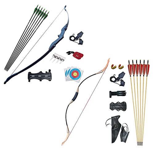 D&Q Archery Bow And Arrow For Adults Beginner, Archery Set 30 40Lbs For Left And Right Handed With D&Q Traditional Bow Longbows Horsebow Handmade 35 Lbs Left Right Hand For Hunting Practice #TOP25
