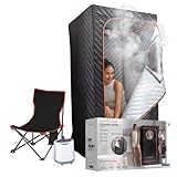 SHARPER IMAGE   Sauna Portable   Spa   Bain De Vapeur   Chaise Pliante Incluse   Thérapie Par Le Chaud   Revitalise La Peau   Récupération   Anti Stress   Bien être   Relaxation