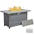 Grey Wicker Propane Fire Pit Outdoor Fire Pit Table 60000 BTU 43 Inch Gas Fire Pit with Steel Grille Tabletop Double Fire Tube