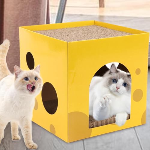 Yajuyi Gato ondulado casa scratch board coelho moagem garras interativo esconder kitty condomínio, 3