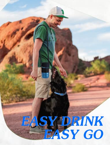 Portable Dog Water Bottle With Long Strap, 28Oz Dog Travel Water Bottle -Leak Proof Pet Collapsible Water Bowl Dispenser For Outdoor Puppy Walking,Hiking, Foldable Dog Travel Accessories Bpa Free #TOP3