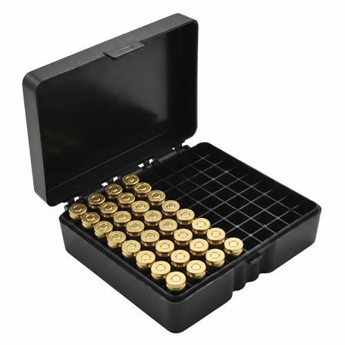 Caixa de armazenamento de munição redonda de 9 mm, estojo organizador portátil transparente, recipiente deslizante resistente para uso ao ar livre