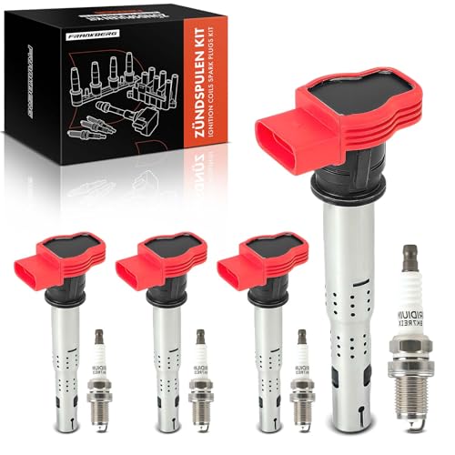 Frankberg 4x Ignition Coil Set Petrol Compatible with A4 8E2 8EC 8K2 2002-2015 A5 8T3 2007-2017 A6 4F2 4G2 2004-2018 Q5 8RB 2012-2017 Touar.eg 7L 7P 2006-2018