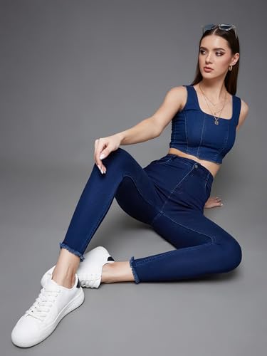 Image of Miss Chase Women's Skinny Fit High Rise Regular Length Denim Stretchable Jeans