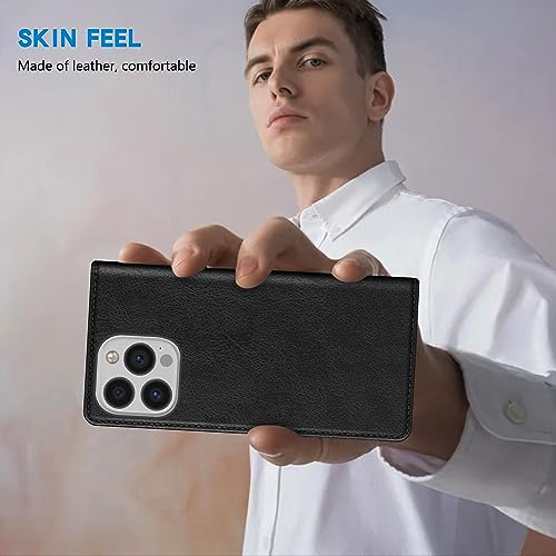 Image of ZZXX for iPhone 13 Pro Wallet Case Strong Magnetic 6.1 inch,Black