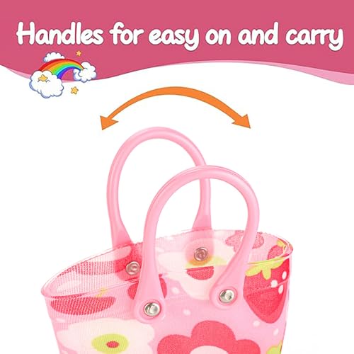 IWIHMIV Rain Boots for Toddler Girls Kids Lightweight Rain Boots Boys Non Slip Short Rainboots with Handles3