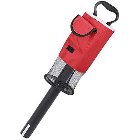 Achort Golf Ball Collector, Portable Golf Ball Shag Bag Holds about 75 Balls Golf Detachable Ball Retrievers Tube with Storage Bag Golf Ball Picker Scooping Device(Red) Cover