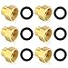 Produktbild 6 Stück Reduzierstück 1/2 auf 3/8 Zoll, Messing Reduzierstück Adapter mit 6 Gummidichtung, Gewindeadapter Reduzierung Gewinde-Fitting 1/2 auf 3/8, AG/IG Reduzierung Nippelmuffe Muffennippel