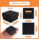 20 sztuk czarnych pudełek prezentowych na biżuterię, z pokrywką,