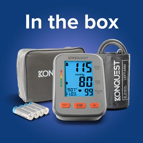 Konquest KBP-2704A Automatic Upper Arm Blood Pressure Monitor - Large Adjustable Bp Cuff - Large Backlit Display - Irregular Heartbeat Detector - Tensiometro Digital - Monitor For Home Use thumb #5