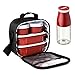 PracticFood Isolierte Thermo Kühltasche Mittagessen Lunch-Tasche Lunchbox Tragetasche Gekühlt mit 4 Stabilen Behältern und Besteck Inbegriffen (Black Drink)