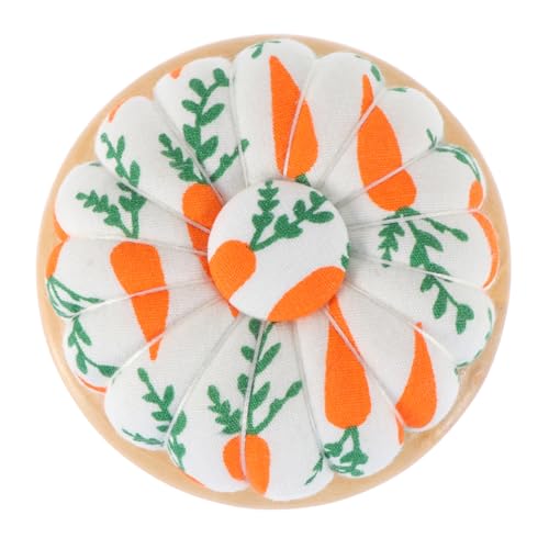 DOITOOL Pumpkin Shape Needle Pincushion with Removable Base for Sewing Accessories Vintage Style Pin Pad for Organizing Sewing Pins and Needles
