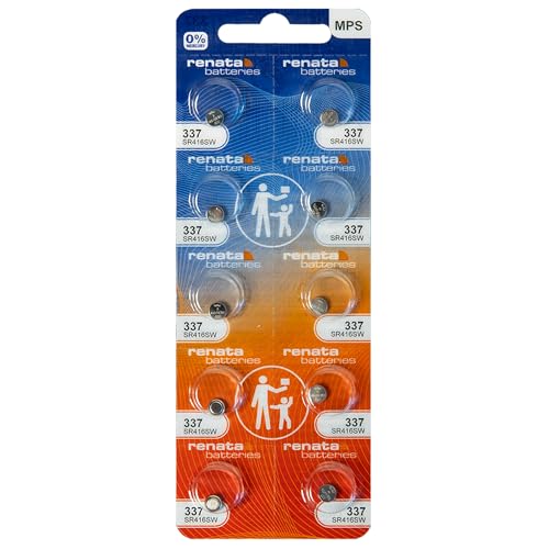 Pilas Renata 337 SR416SW 1.55V Plata Óxido 10 unidades miniatura 1
