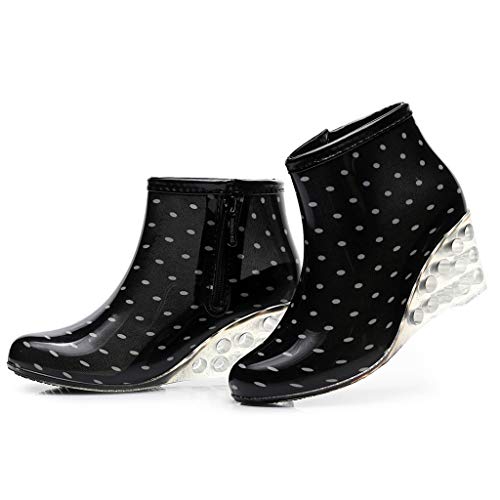 Women's Rain Boots Wedges Short Rain Boots Water Shoes Olive Overalls Women4