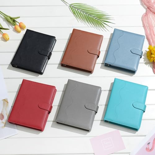 Wason Cuaderno de Cuero PU A5 con Papel Recargable, Carpeta de Anillas Extraíbles con Portapapeles, Bloc de Notas y Bolígrafo para Viajes, Negocios, Organizador de Escuela (Negro) - imagen 7