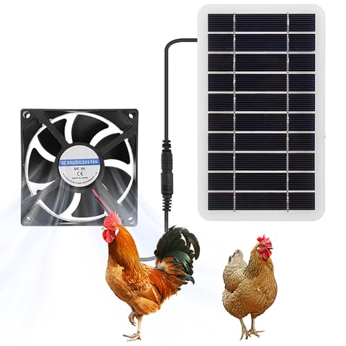 Kit de ventilación solar impermeable para gallinero, panel solar de 2 W con extractor de aire, ventilación de refrigeración para invernadero, cobertizo, gallinero, garaje