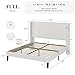 Allewie Full Size Velvet Bed Frame/Vertical Channel Tufted Wingback Headboard/Upholstered Platform Bed/Strong Wooden Slats/No Box Spring Needed/Easy Assembly/White