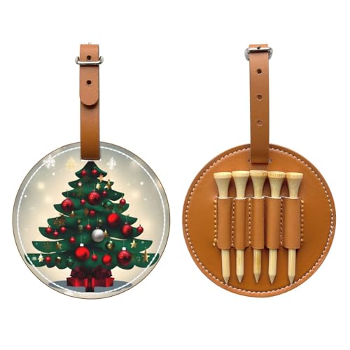 WXXWXD Christmas Gift Tree Printed Golf Tee Storage Bag - Portable Storage, Easily Organize Tees