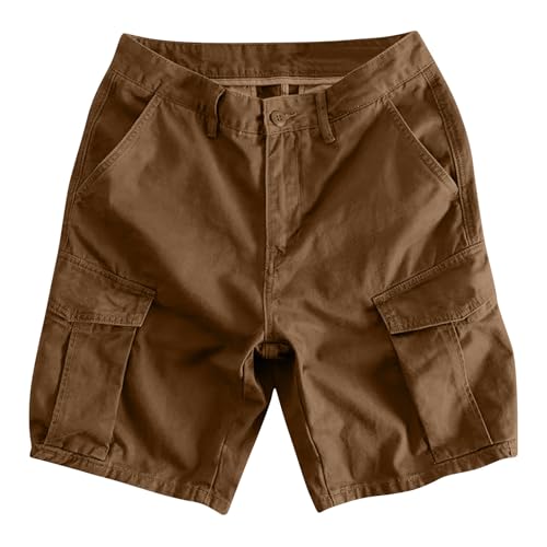 Image of Men's Cotton Twill Hiking Tactical Cargo Shorts Outdoor Lightweight Breathable Multi Pockets Casual Golf Work Shorts