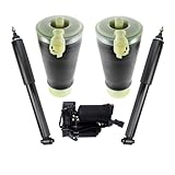 TRQ Rear Air Suspension Kit Air Ride Suspension Compressor Air Spring Shock Absorber Compatible with 2003-2011 Ford Crown Victoria Lincoln Town Car Mercury Grand Marquis
