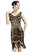 Produktbild ArtiDeco Damen Pailletten 1920s Kleid Flapper Charleston Kleid V Ausschnitt Great Gatsby Motto Party Damen Fasching Kostüm Kleid (Gold Schwarz, S)