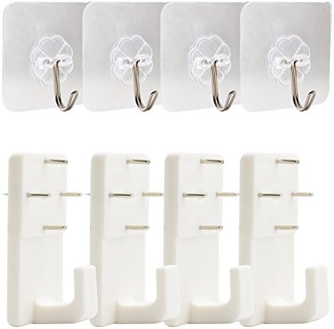 Heavy Duty Wall Hooks, Creative No Damage Adhesive Wall Hooks for Hanging, Wall Mount Seamless Nails Hooks (8pcs)