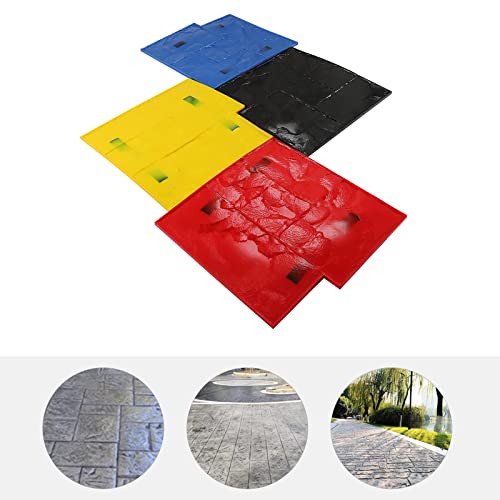 Concrete Texturing Skin, 4 Concrete Stamps Mats Sets of 24\"x24\" Texture Stamps Mats Polyurethane Slate Stamp Walling Mould For Walls & Floors