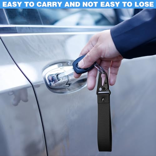 2Pcs Motorcycle Accessories - Fabric Keychain, Black and Red, Anti-Lost Lanyard Key Chains - Image 7