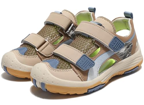 Kids Boys Girls Close Toe Outdoor Summer Sandals Hook & Loop Light-Weight Soft Sole Beach Sandals3