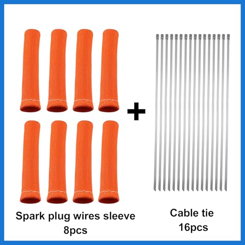 VekAuto 8 peças de capa protetora para botas de arame de vela de ignição de motor com 16 peças de ab