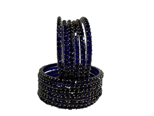 Image of SUNDRAM Raindrop Glass Bangles Set for Women & Girls, Transparent Crystal Kanch Ki Chudi for Wedding & Party, Set of 12