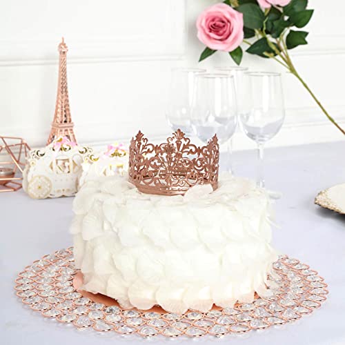Efavormart Rose Gold Metal Princess Crown Cake Topper #TOP16