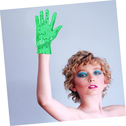 Long Lace Gloves for Girl Dance Party Stage Performance Decorative Gloves Sequin Decor4