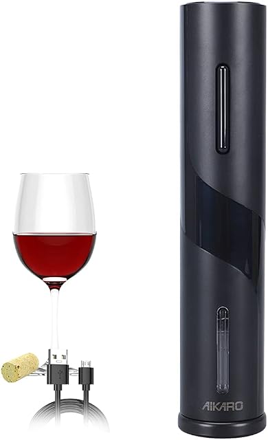 AIKARO Electric Wine Bottle Opener Automatic Electronic Corkscrew, Rechargeable