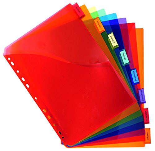 Exacompta 4854E - Separadores con funda de polipropileno, 8 posiciones, A4 maxi, varios colores