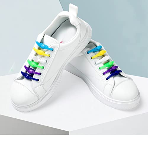 32 Pack Lazy Silicone No Tie Shoelaces,Suitable For Adult Children's Shoes,Easy To Install,4 Per Color #TOP2