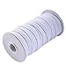 20 Yardas 1 cm Rollo de Elástico Ancho Cinta Elástica Banda Elástica Plana de Tejido de Costura, Blanco