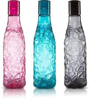 PRESENTSALE Plastic Bottle Set, 1 Litre, Set of 3, Assorted