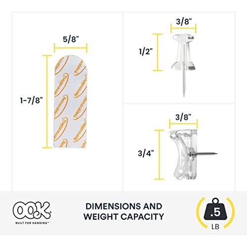 Image of OOK Adhesive Picture Hangers, Tool-Free Picture Hanger Kit, .5 lb, 72 Pieces, 9977131 (2 Pack)