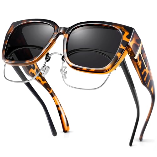 Image of URUMQI Polarized Sunglasses Fit Over Glasses Women Men UV400 Trendy Shades
