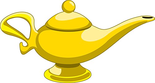 Cool Shiny Magical Genie Oil Lamp Cartoon Vinyl Sticker (2