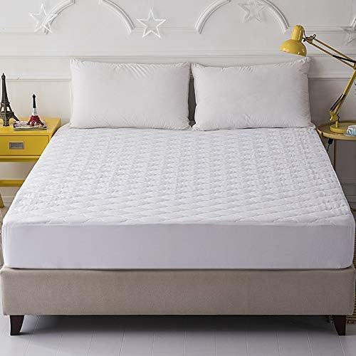 Waterproof Double Bed Quilted Mattress Protector (137 x 190cm) - Breathable, Non-Noisy, Machine Washable, Anti-Mold, Anti-Mite, Anti-Allergy - 30cm Fitted Elastic Skirt