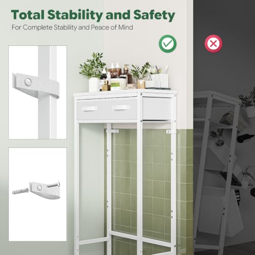 Simple Trending 2-Tier Over The Toilet Storage with 2 Fabric Drawers by Simple Trending - Used condition - Image 6